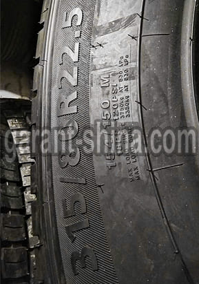 Bontyre D-730 (приводная) 315/80 R22.5 154/150M 18PR - Фото размера на боковине